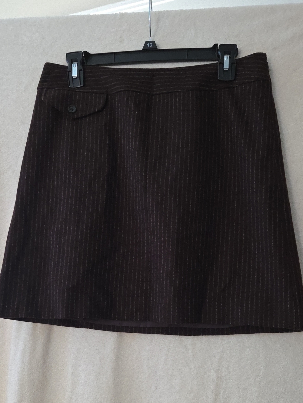 Banana Republic Dark Brown Pinstripe A-Line Skirt